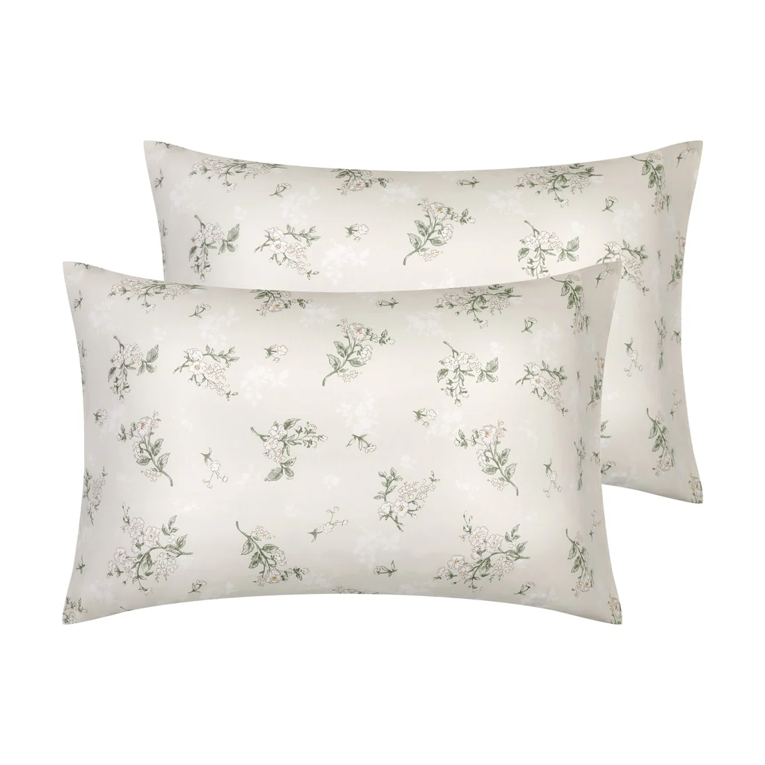 Set of 2 Pillowcase for Hair and Skin, Soft Cotton Floral Pillow Cases