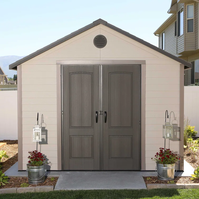 15 Ft. x 8 Ft. High-Density Polyethylene (Plastic) Steel Reinforced Outdoor Storage Shed