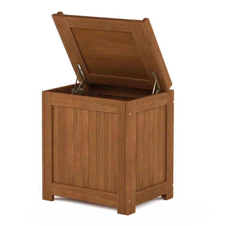 Loon Peak® Ermont 20.3'' W 1 Gallons Water Resistant Solid Wood Deck Box in Natural