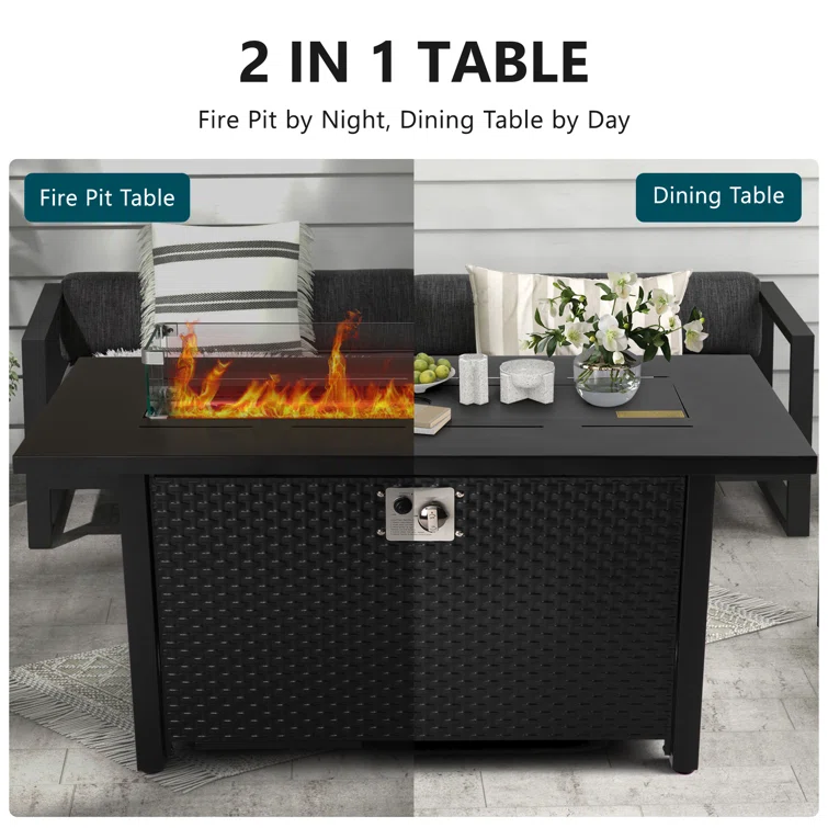 Tasiya 5 - Person Outdoor Seating Group With Fire Pit And Cushions