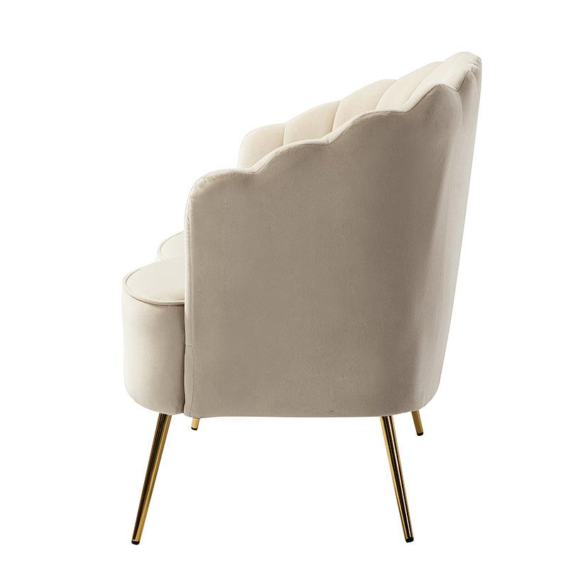 Ariel 3-Piece Scalloped Velvet Living Room Set