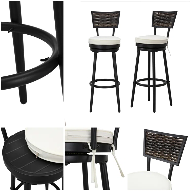 Abaz Round 4 - Person Bar Height Dining Set with Cushions