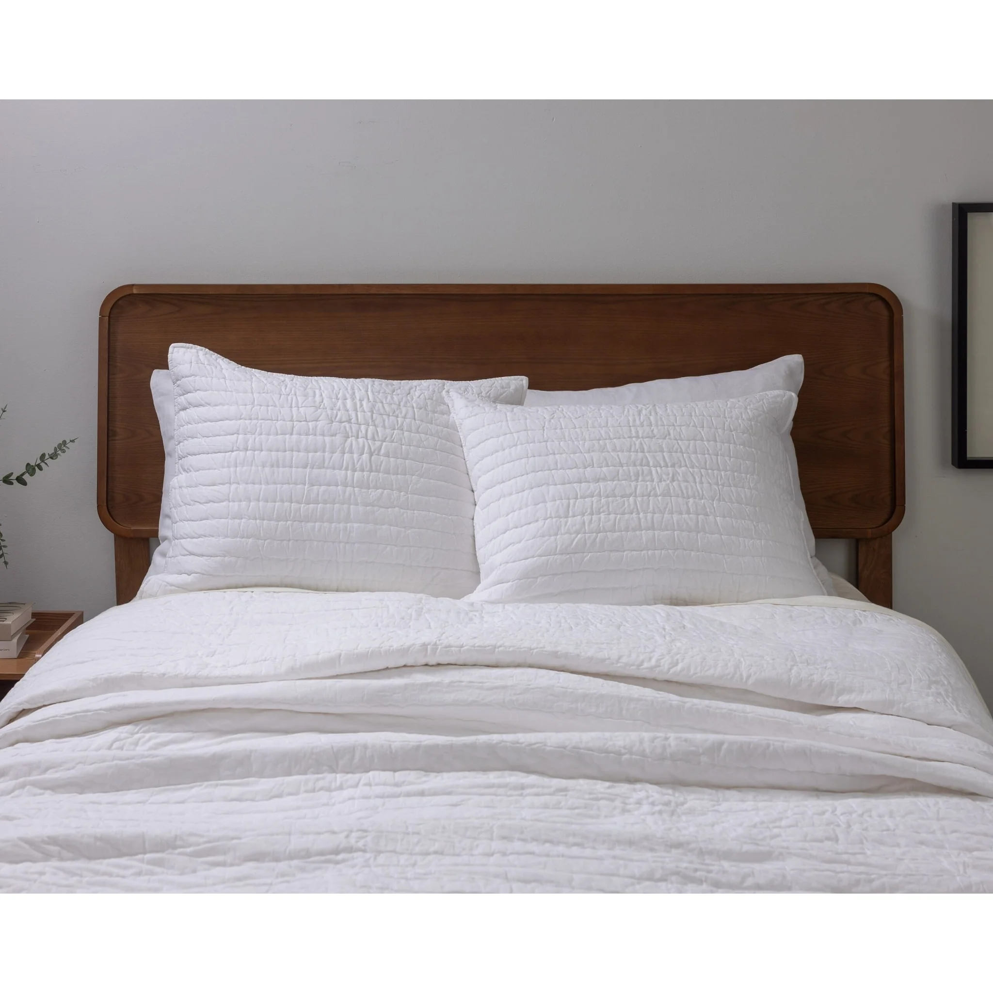 Cottage Home Brighton White Quilted Cotton Pillow Sham