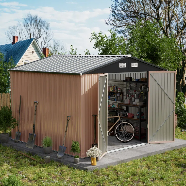 10 Ft. W x 10 Ft. D Metal Storage Shed