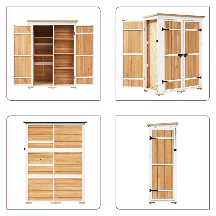 4 ft. W x 2 ft. D Solid Wood Vertical Storage Shed
