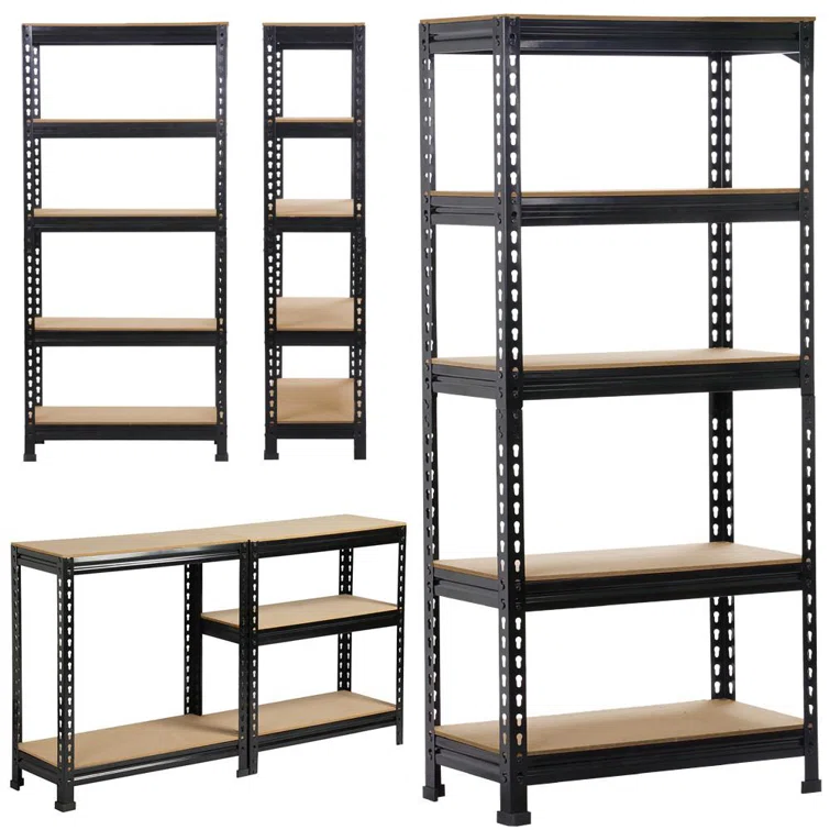 Tevis 60" H x 27.5" W x 12" D 5 Tiers Boltless Adjustable Storage Shelf Goods Rack