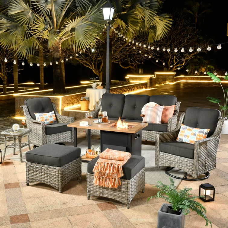 Emanuell 5 - Person Outdoor Seating Group with Cushions