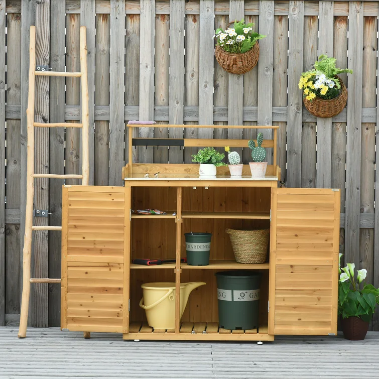 Garden Outdoor 3 ft. W x 2 ft. D Solid Wood Horizontal Storage Shed