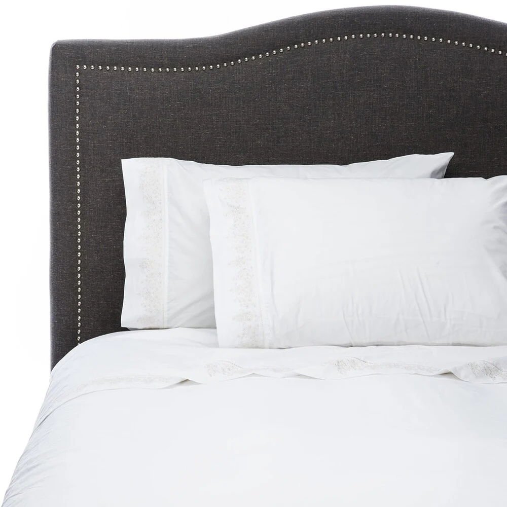 Leaf Stone Embroidery Percale Cotton Sheet Sets