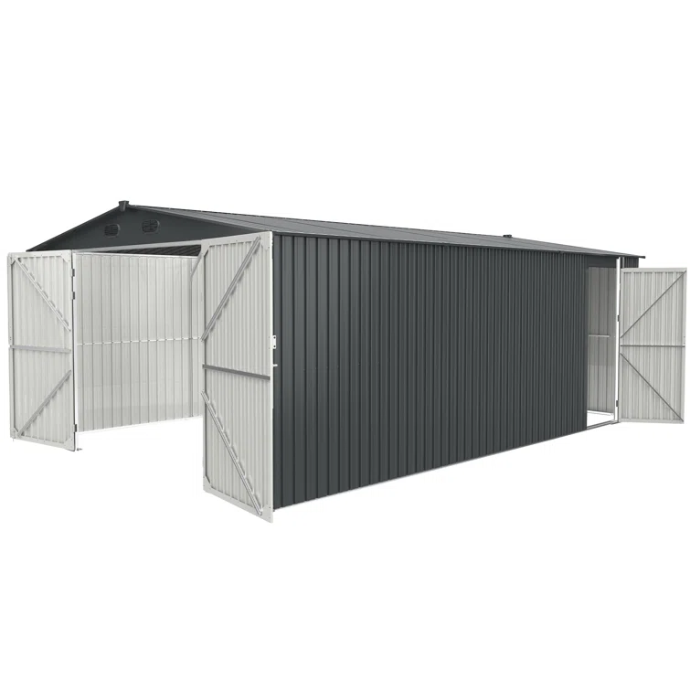 Momie 13 ft. W X 20 ft. D Metal Storage Shed Garage Shed