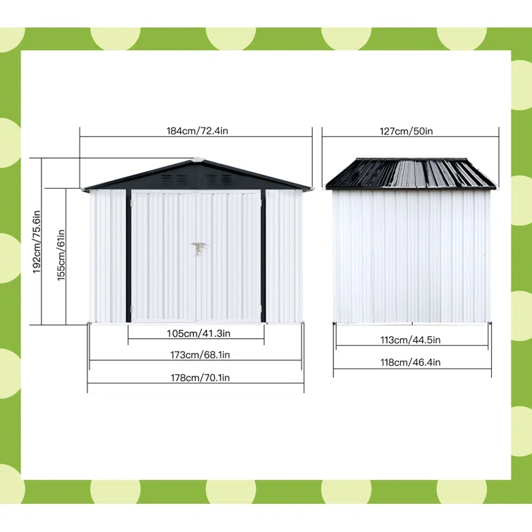Garden-Friendly 6 ft. W x 4 ft. D Metal Storage Shed
