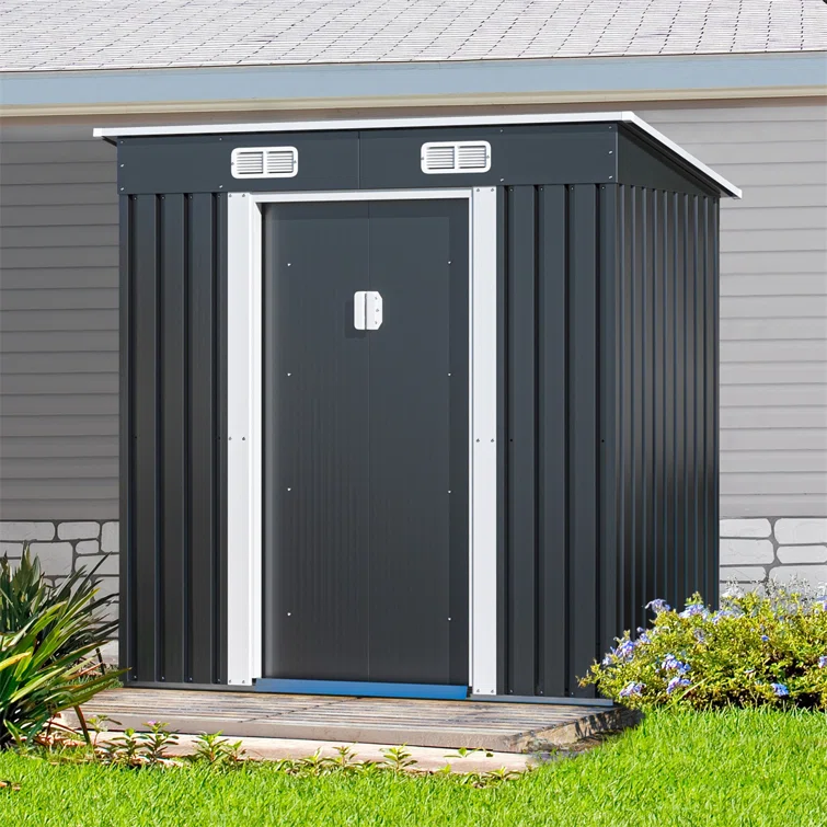 Outdoor 6 ft. 4 in. W x 4 ft 5 in. D Metal Storage Shed