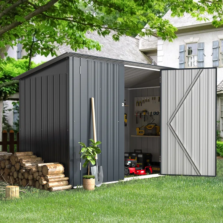 7 ft. W x 3 ft. D Metal Horizontal Storage Shed