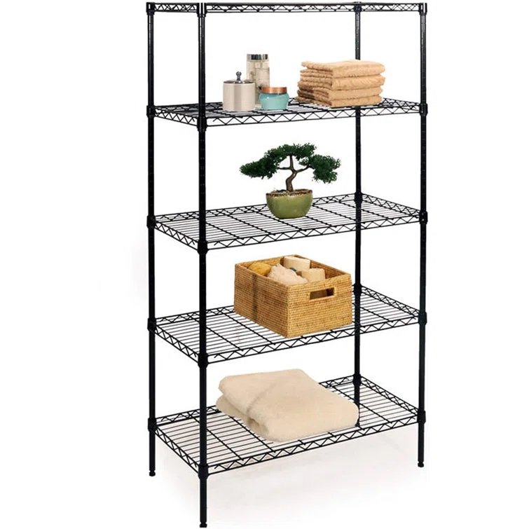 Monquisse 30'' W Metal Height -Adjustable Shelving Unit with Wheels