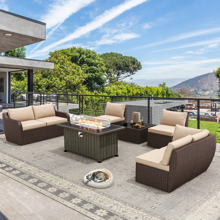 Cinnamin 6 - Person Outdoor Seating Group with Cushions
