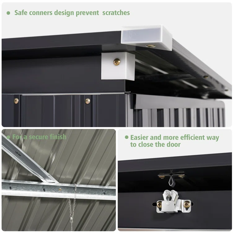 6 Ft. W X 3 Ft. D Galvanized Steel Horizontal Garage Shed