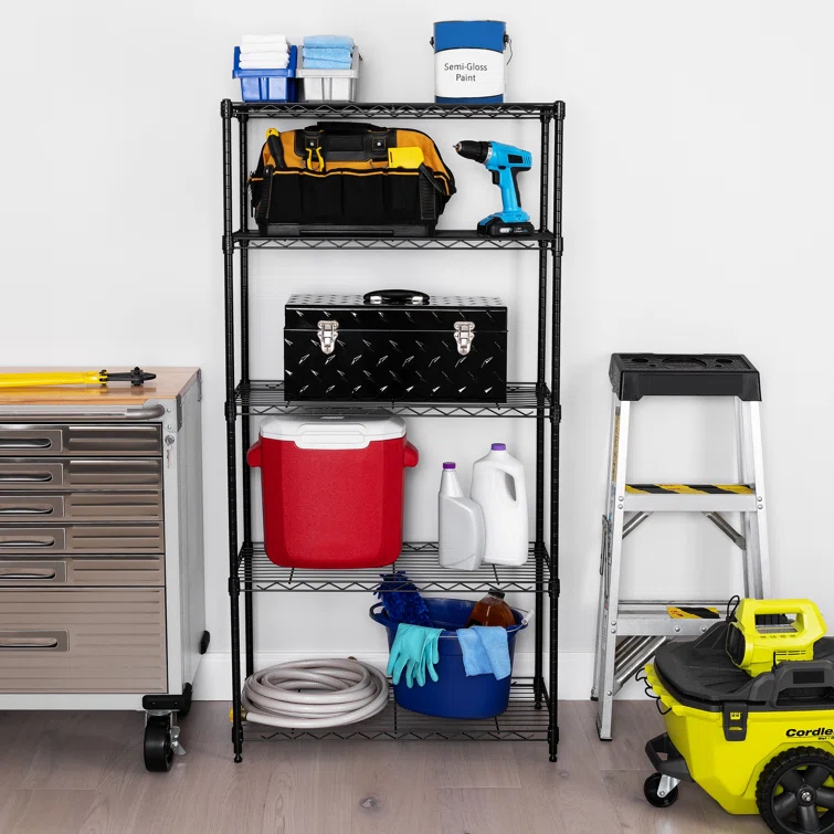 30" W 5-Tier Steel Shelving