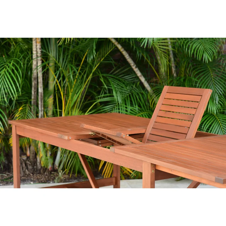 Bischoff 13pc Outdoor Patio 100% FSC Certified Wood Dining Set