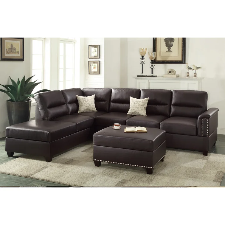 Lebrun 3 - Piece Faux Leather Sectional