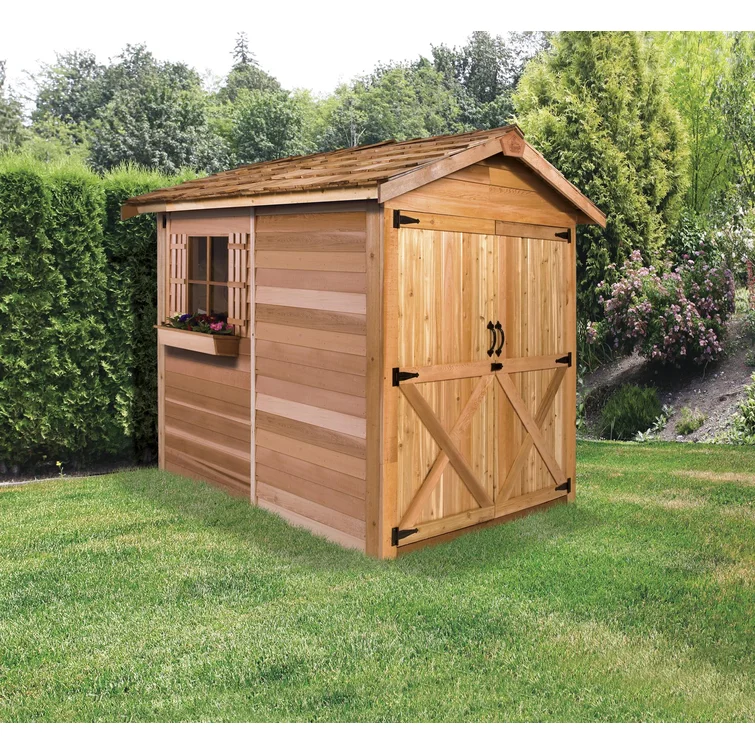 Rancher 6 ft. W x 6 ft. D Western Red Cedar Wood Storage Shed