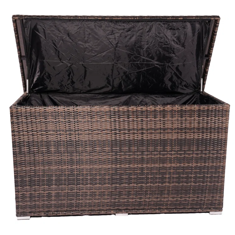 Moda Furnishings 67'' W 264 Gallons Water Resistant Wicker Deck Box in Brown