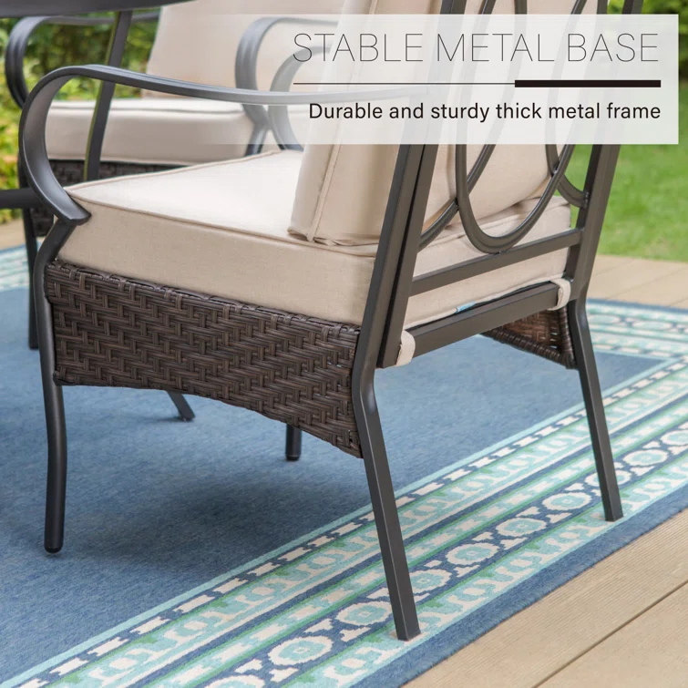 Armisha 4 - Person Square Outdoor Dining Set with Cushions