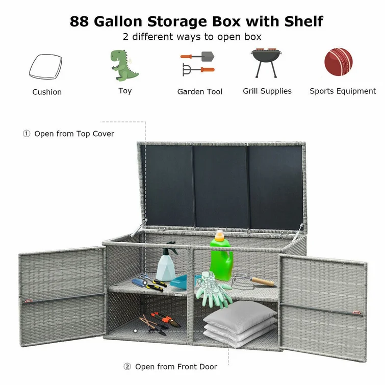 Calorful 23.5'' W 88 Gallons Water Resistant Storage Bench in Gray