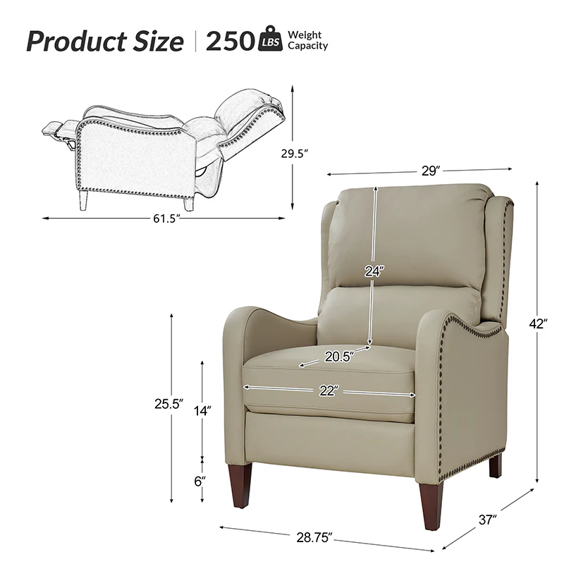 Deliat Genuine Leather Rocker Recliner