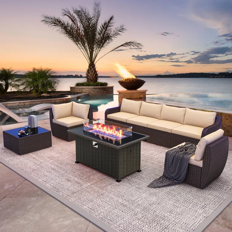 Cinnamin 6 - Person Outdoor Seating Group with Cushions