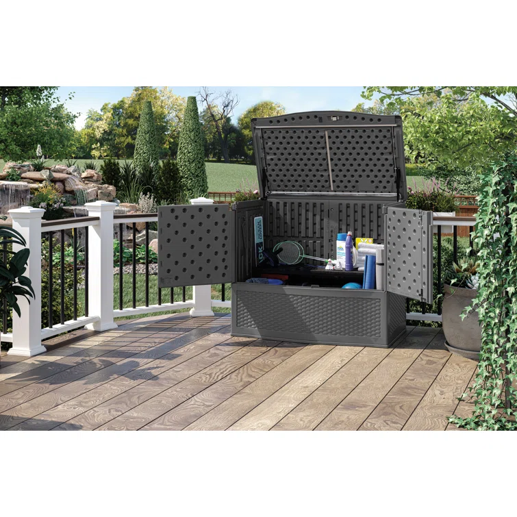 Suncast 195 Gallon Resin Lockable Cabinet Deck Box