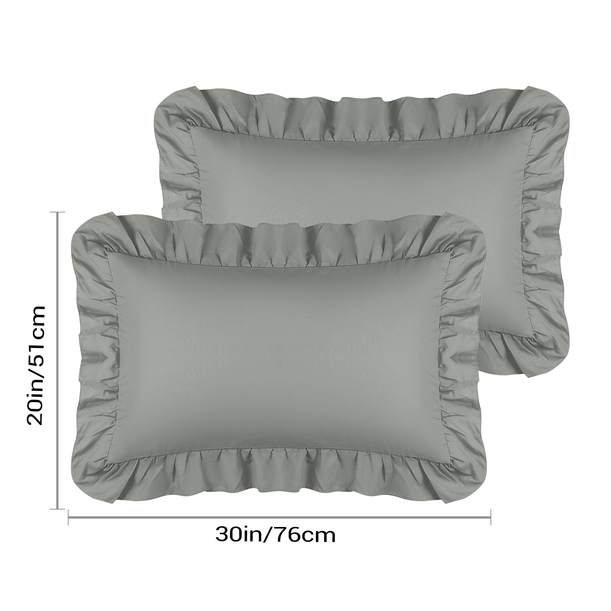 Single Layer Ruffled Envelope Closure Pillowcases 2 Pcs