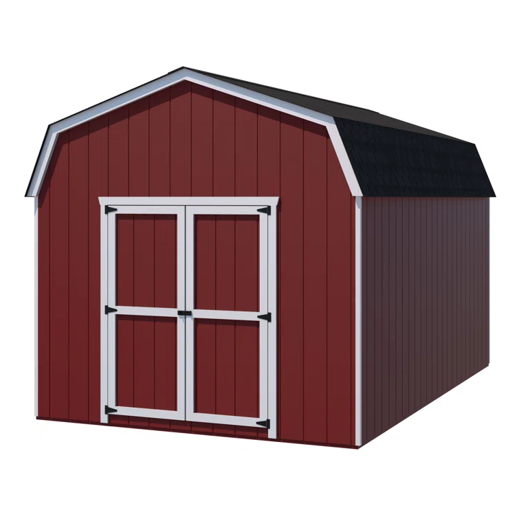 Value Gambrel Outdoor Wood Storage Barn with 6 ft. Sidewalls