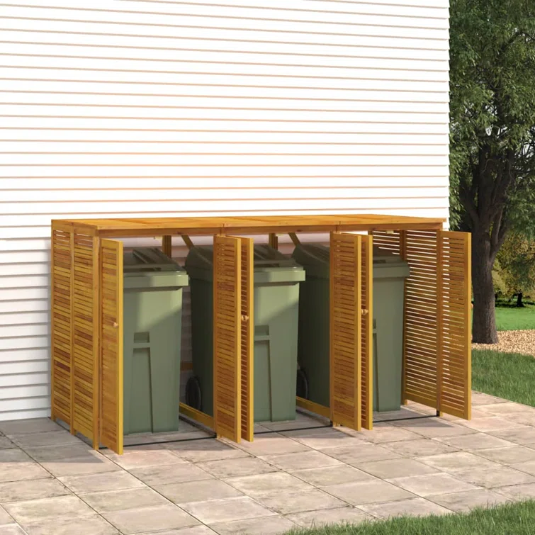 6 ft. 10 in. W x 2 ft. 11in. D Solid Wood Garbage Shed
