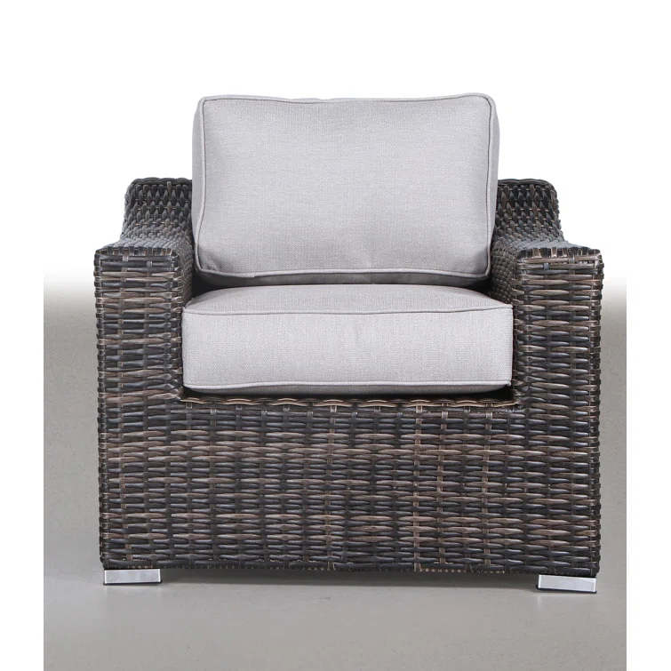 Dayse Fully Assembled 5 - Person Seating Group with Cushions |All-weather wicker sectional