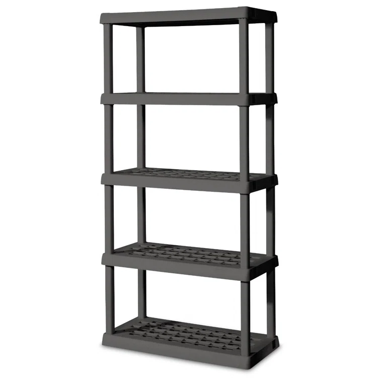 Sterilite 75.2 Inch Heavy Duty Durable 5 Shelf Ventilated Shelving Unit<!-- --> <!-- -->(Set of 2)