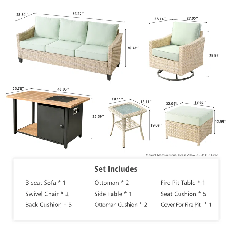 Quantrel 5 - Person Outdoor Seating Group with Cushions