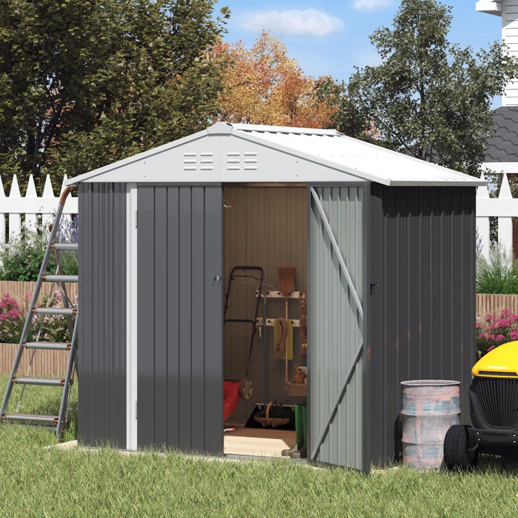 8 ft. W x 6 ft. D Metal Storage Shed