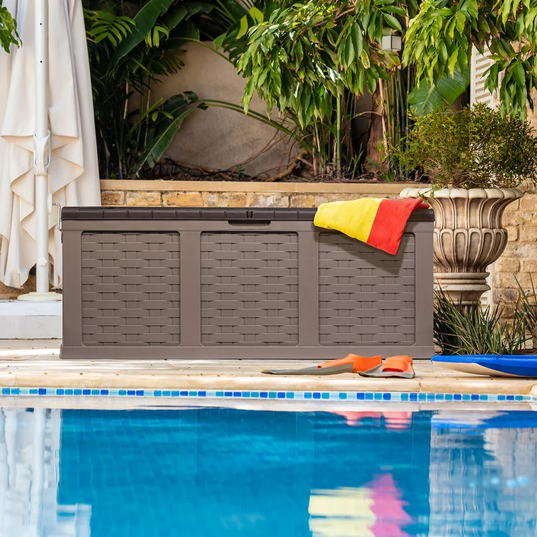 Rebrilliant Kenishia 62'' W 153 Gallons Water Resistant Plastic Lockable Deck Box