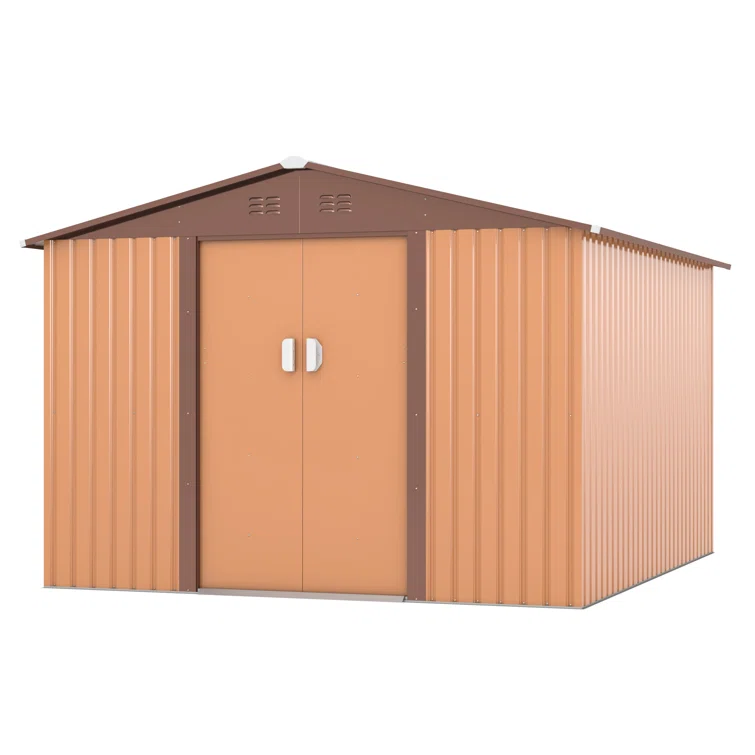 Outdoor 8 ft. W x 10 ft. D Metal Storage Shed