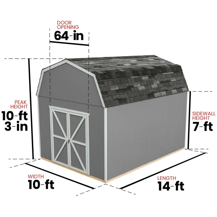 Braymore 10 ft. W x 14 ft. D Wood Storage Shed