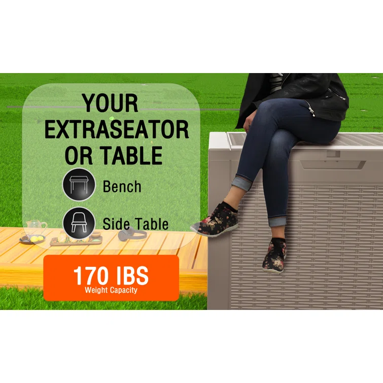 Durable Resin Outdoor Storage Organizer Deck Boxes