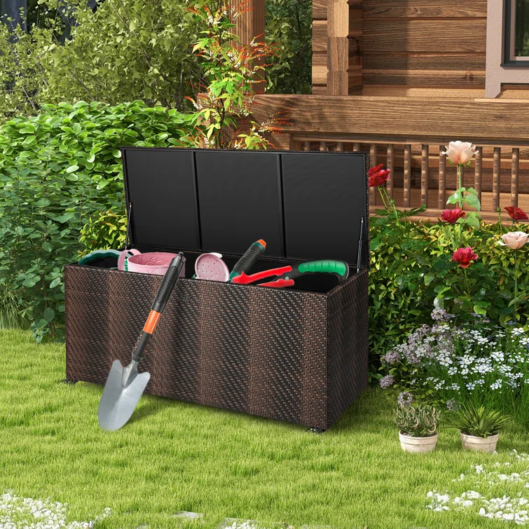 Costway 52'' W 96 Gallons Water Resistant Deck Box