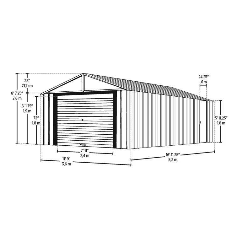 Murryhill 12 ft. W x 17 ft. D Metal Storage Shed