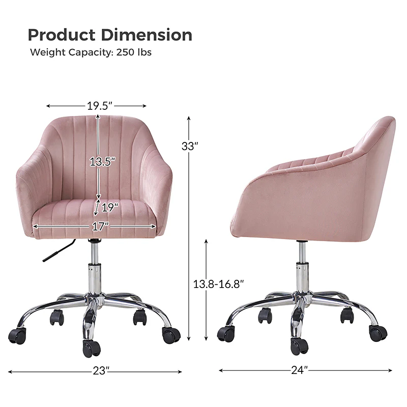 Theo Modern Velvet Task Chair with Tufted Back