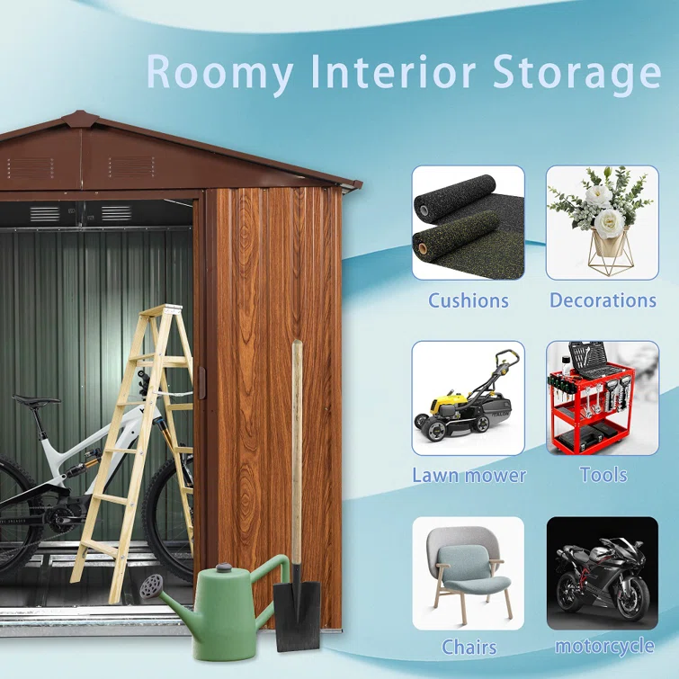 6 ft. W x 6 ft. D Stainless Steel Vertical Storage Shed