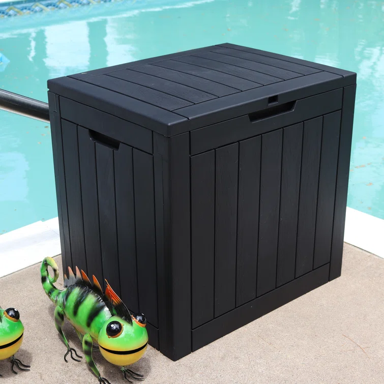 Ebern Designs 22'' W 32 Gallons Water Resistant Lockable Deck Box