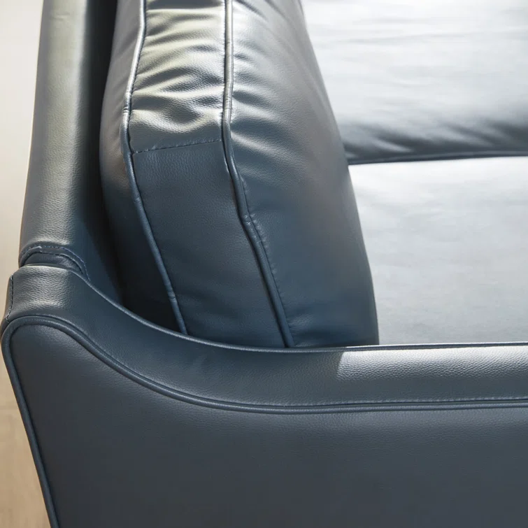 Azleigh 80.31'' Faux Leather Square Arm Sofa