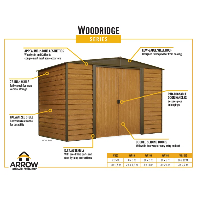 Woodridge 6 ft. W x 5 ft. D Storage Shed