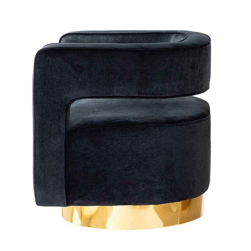 Agata Velvet Swivel Barrel Armchair