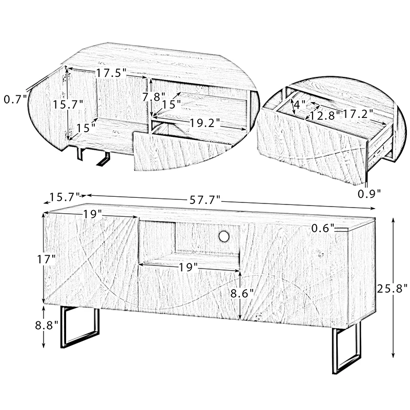 Olindo TV Stand for TVs up to 65